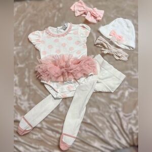 3-6 month baby girl ballerina costume Includes tights, hat, and 2 headbands